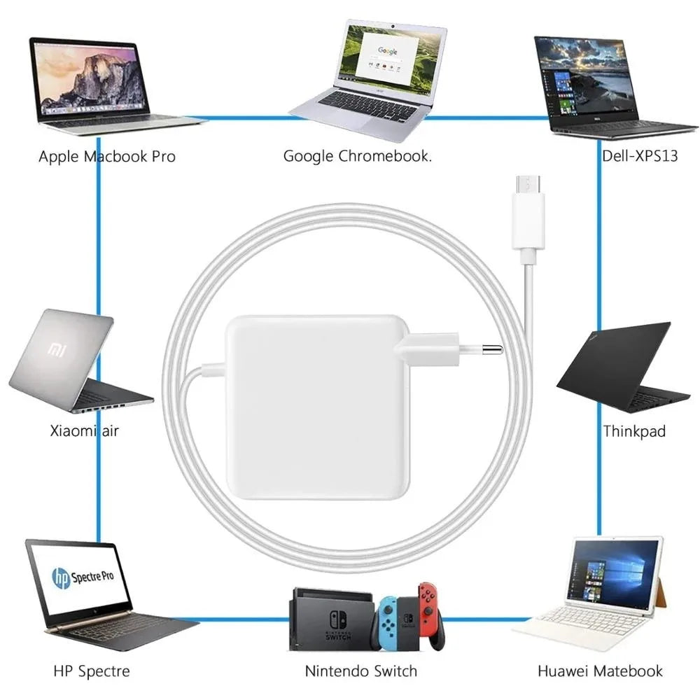 140W USB-C Power Adapter for MacBook Pro 16/15/14/13 Inch & iPad Pro (2021-2018): High-Power Charger with 2M Data Cable