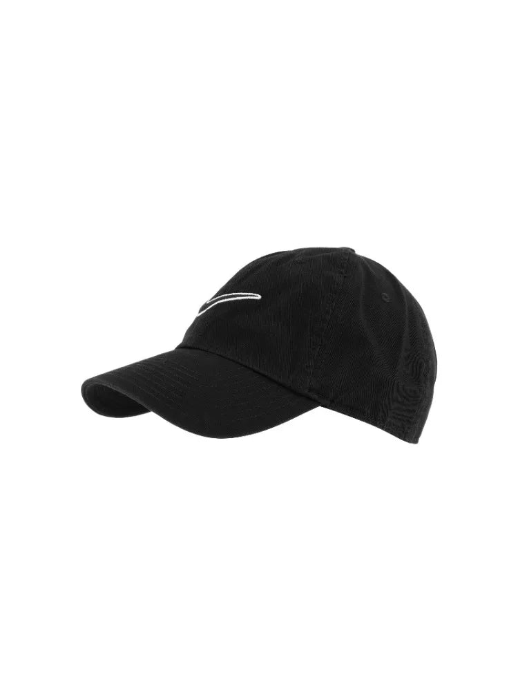 Black Nike Classic Embroidered Logo Cap | Breathable Spliced Adjustable Polyester Unisex Baseball Cap-943091-010