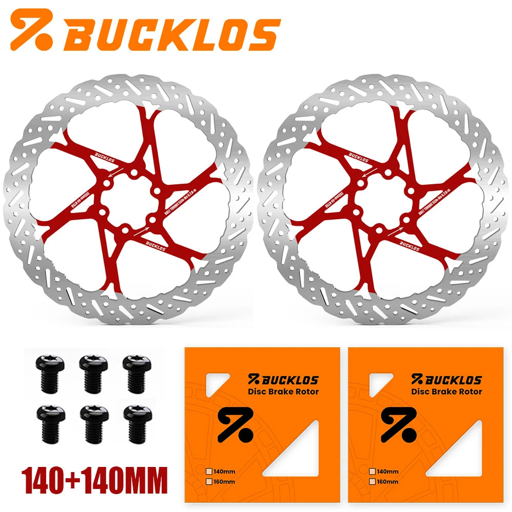 BUCKLOS 2PC Bicycle Rotor Bike Brake Discs 160mm 140mm 180mm 203mm Brake Discs Heat Dissipation Hydraulic Disc Brakes Rotor