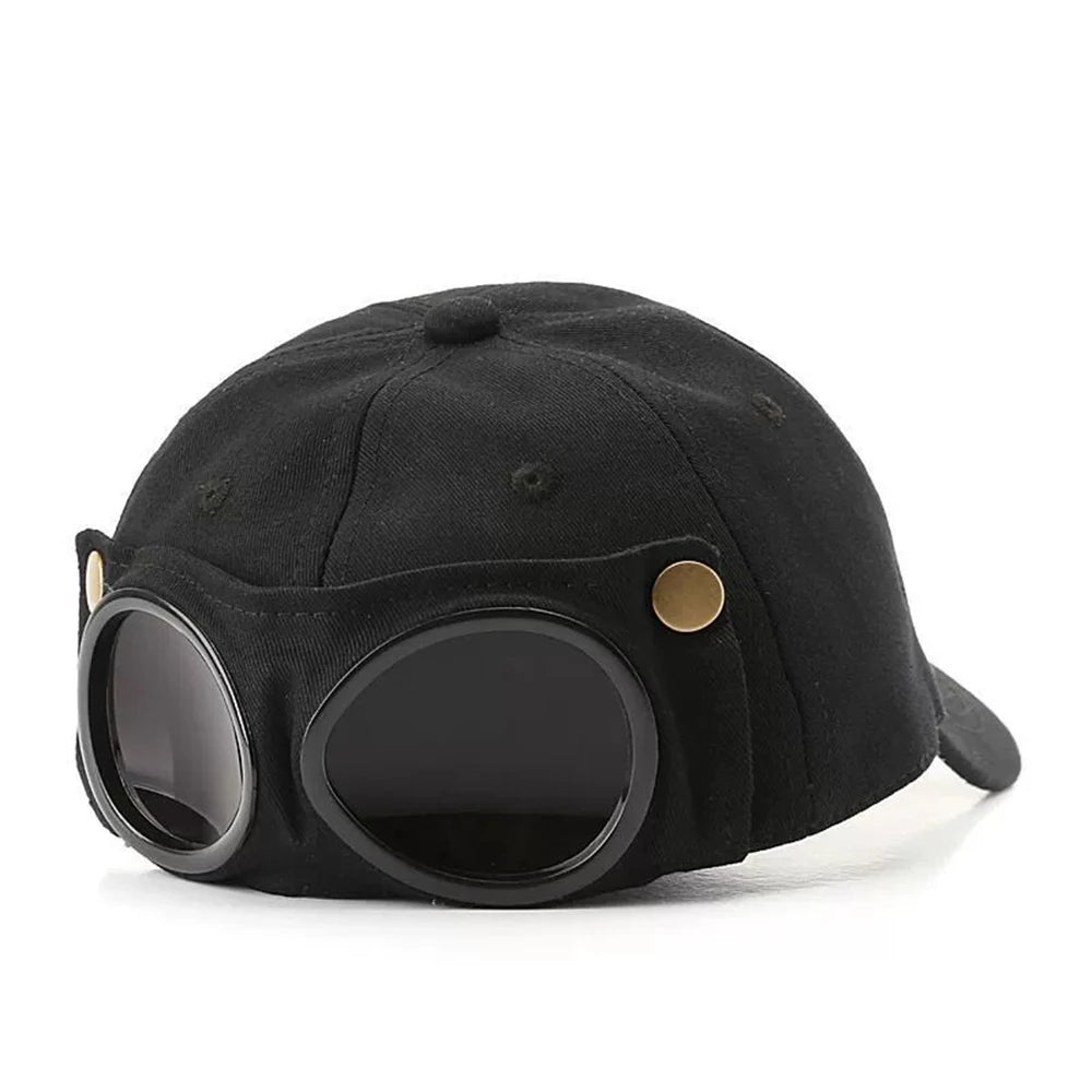Summer Personality Baseball Cap Aviator Hat with Sunglasses Unisex Outdoor Sports Cap