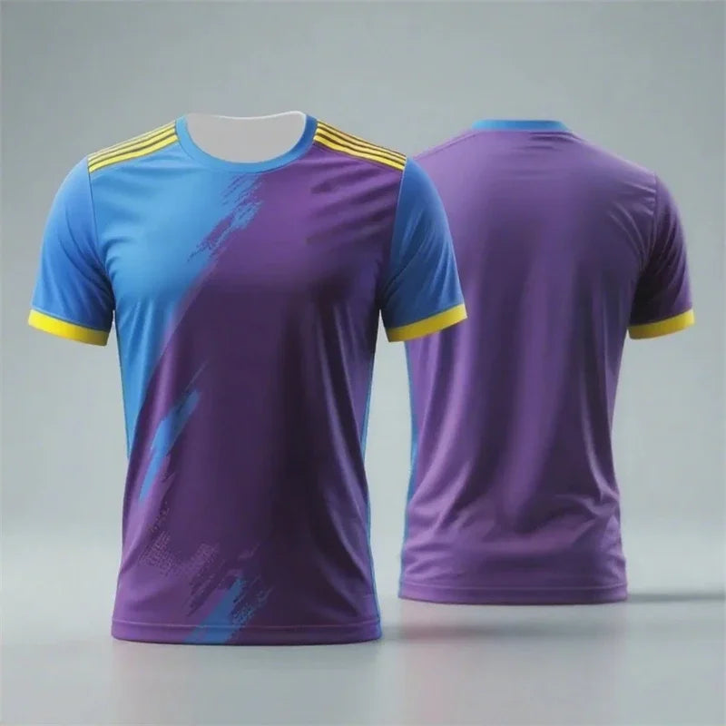 Fashionable and simple sports T-shirt, featuring a contrasting color design. It is a suitable casual T-shirt for summer fitness