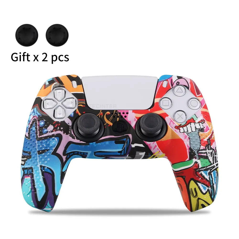 Protective Cover Skin for Playstation 5 Controller Anti-slip Silicone Case for PS5 Slim Gamepad Cover Thumb Grips Accessories