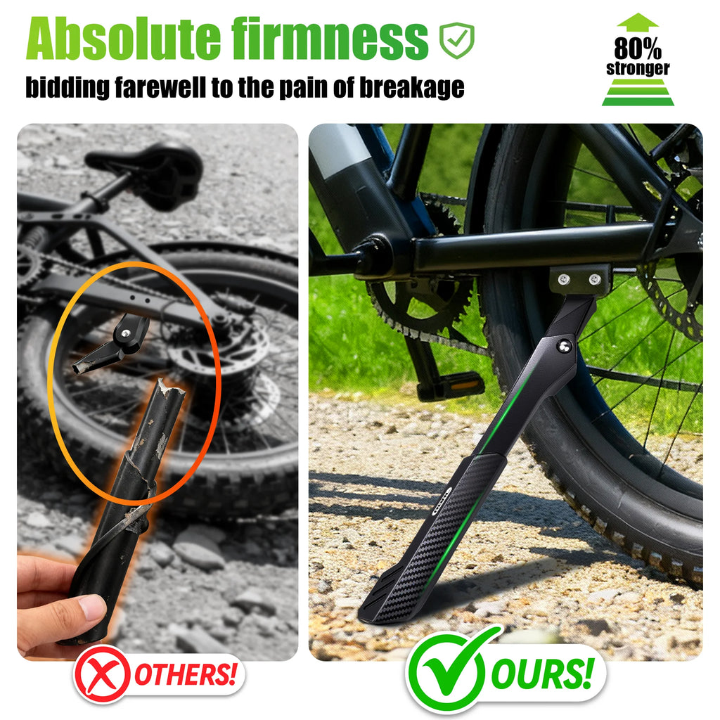 RBRL Aluminum E Bike Kickstand Widen Base Anti Slip Bicycle Stand for 26-29" Electric Bicycle Adjustable Universal Support 40mm