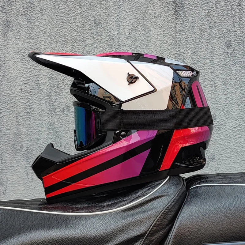 ORZ professional off-road motorcycle helmet, youth off-road full helmet, DOT approved gift of goggles, capacitors de moto