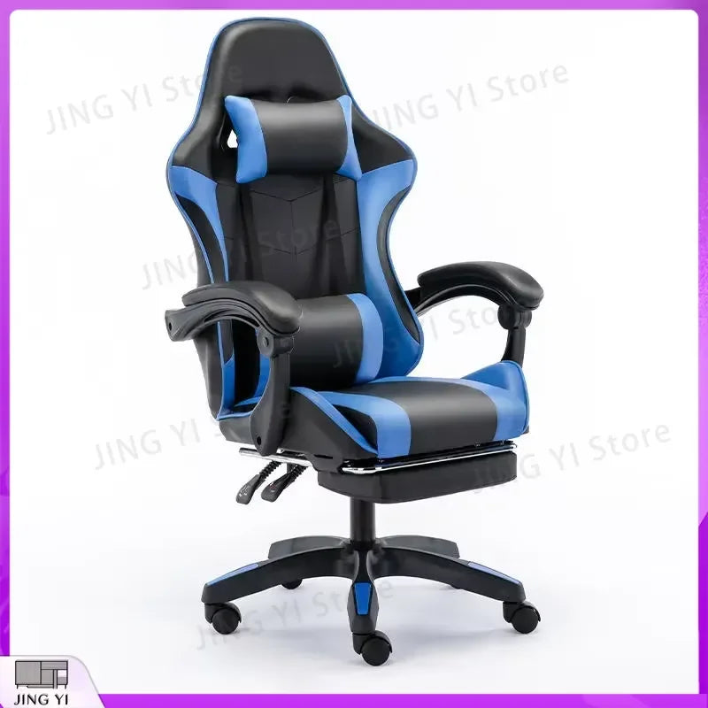 Gaming Chair Ergonomic Racing Style Computer Chair with Adjustable Height Reclining Backrest 360° Swivel PU Leather Seat for