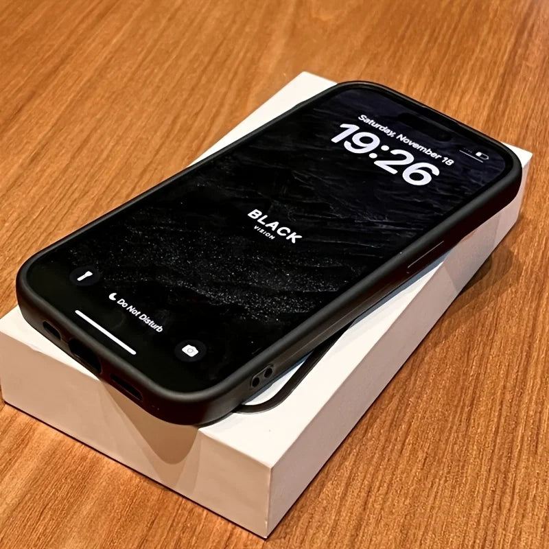 Linear Dragon Pattern Black Handy Window Phone case For iPhone 11 12 13 14 15 16 17 Air Pro Max XR XS X Plus Silicone INS Covers