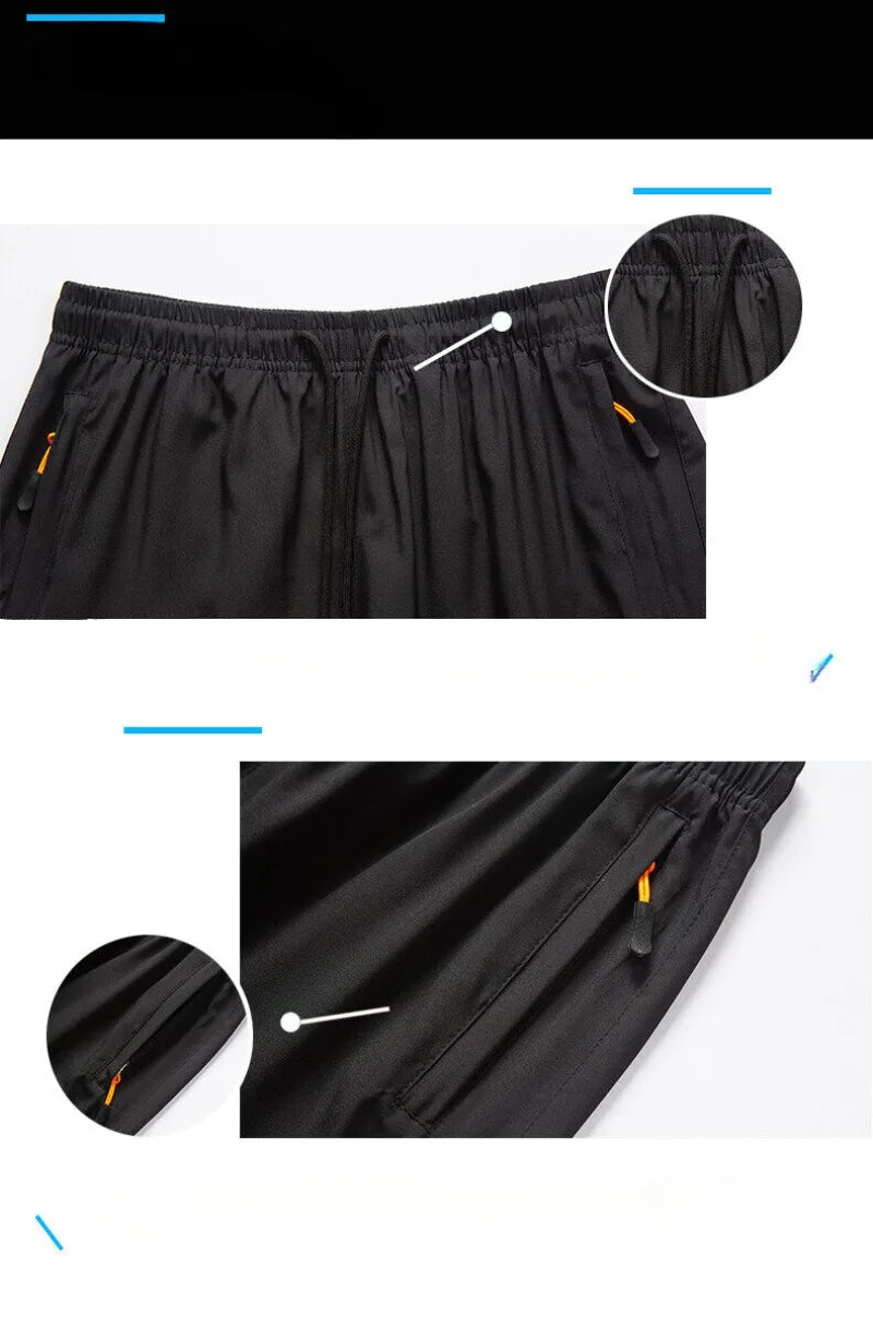 Sports Shorts Man Summer Ice Silk Beach Pants Casual Loose Thin Basketball Running Gym Clothing Shorts Sweat Wicking Hygroscopic