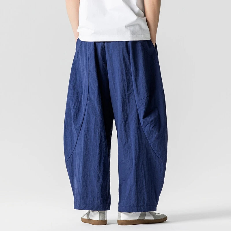 Wide Leg Pants Men and Women summer Light Thin Solid Straight Casual trousers Elastic Waist Harun Pant Loose Oversize Streetwear