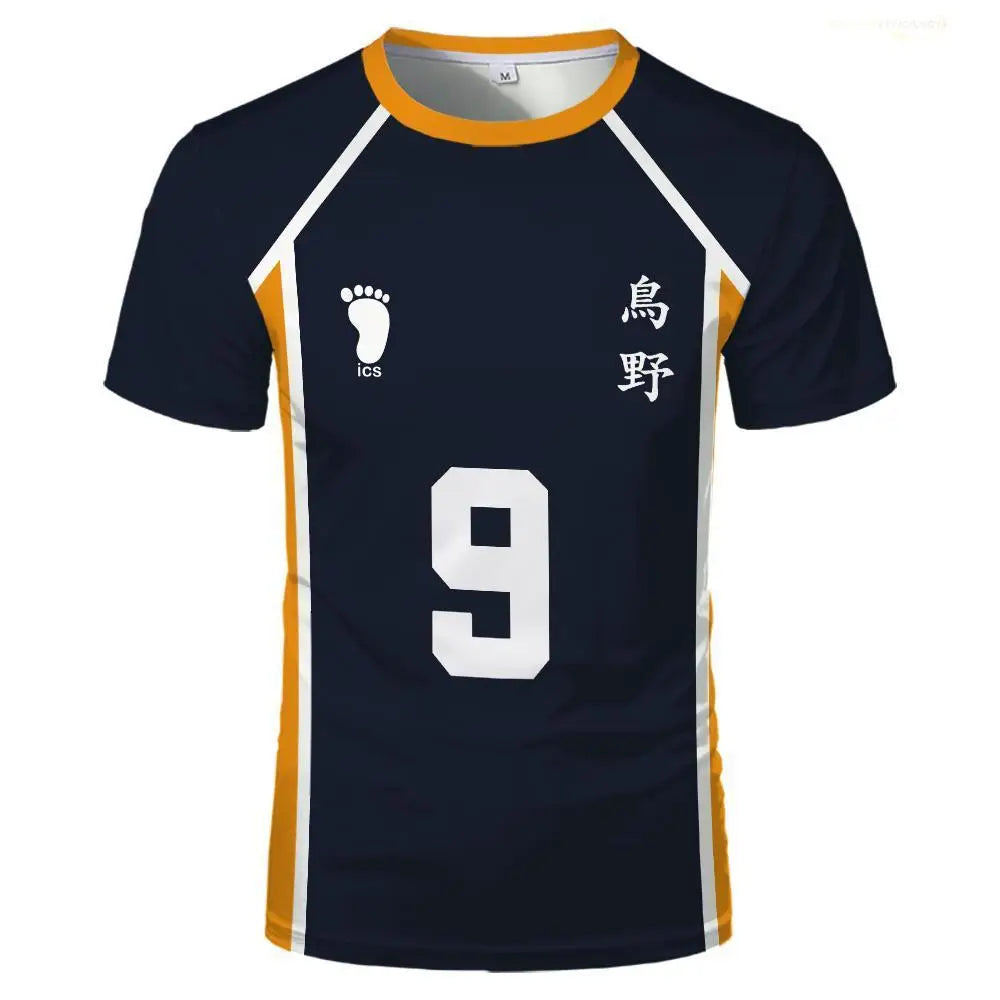Anime Haikyuu Role Play Jersey Karasuno High School Volleyball Club Hinata Shoyo Kageyama Sportswear Jersey Unisex Crew Neck Top