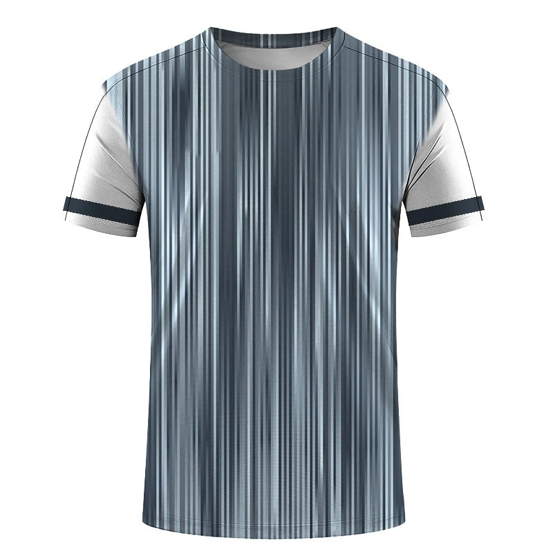 Simple Geometric Patterns Fitness T Shirts For Men Summer Casual Short Sleeve 3D Printed T-shirts Loose Quick Dry Gym Tees Tops
