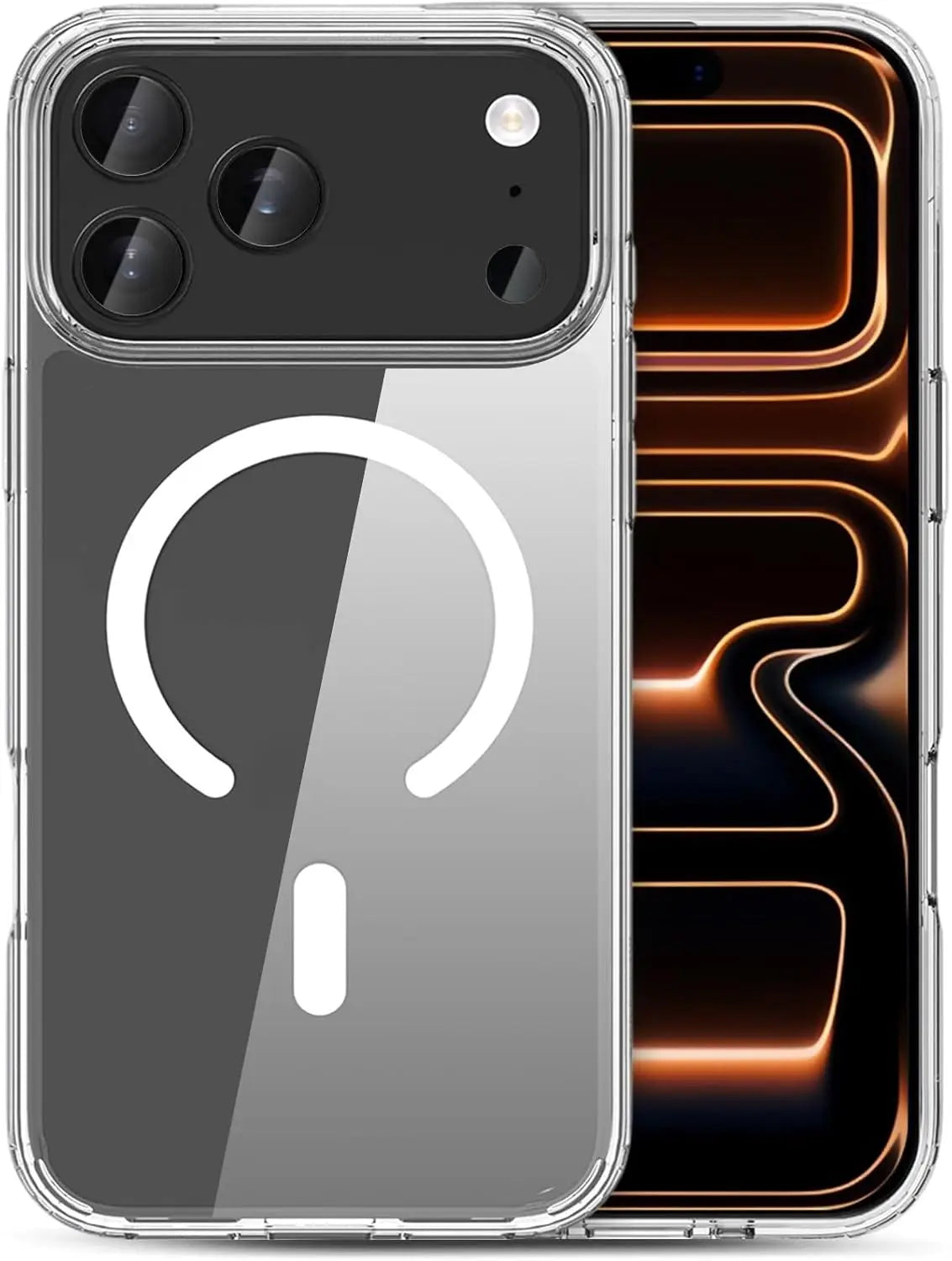 Original Magnetic Transparent Phone Case, Silicone Case for iPhone 17 Air 16 15 14 13 Pro Max Plus 16E Magsafe