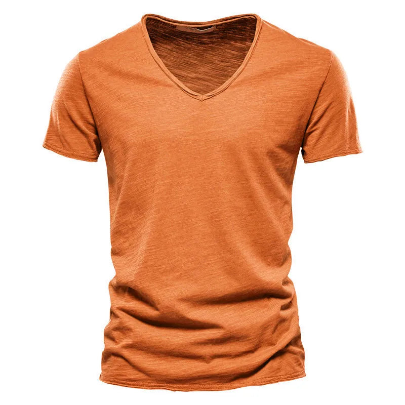 Men Fashion v-Neck t-Shirts Oversized Cotton t Shirt For Man Short Sleeve Top Tees Slim Casual Gym t Shirt Blouses Man Clothing