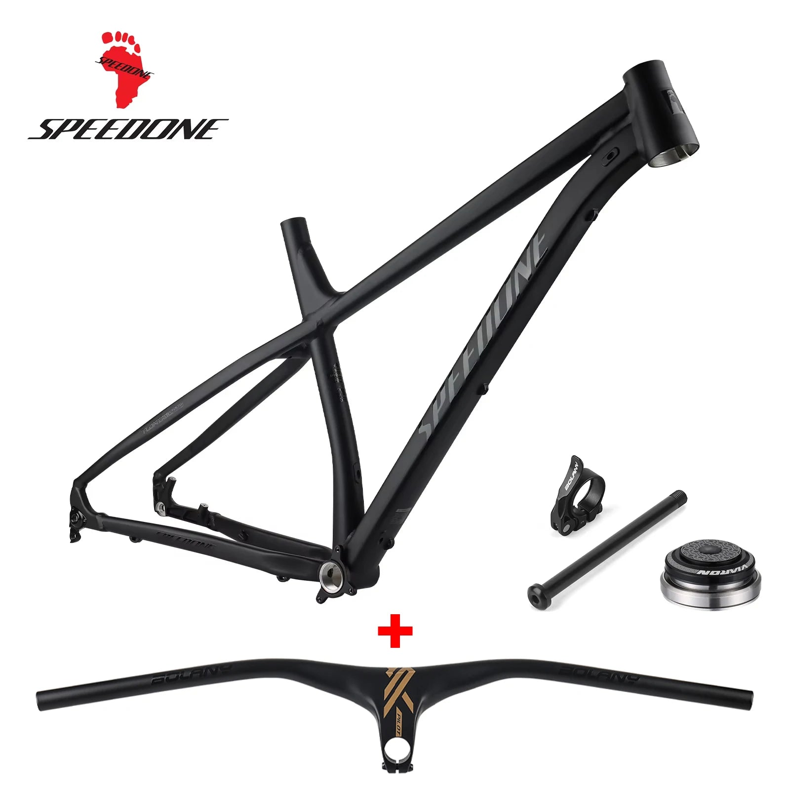 SPEEDONE 29'' Racetrack Bike Frame Ultralight Aluminum Alloy Mountain Bike Hardtail Frame Internal Routing 148x12mm Thru Axle