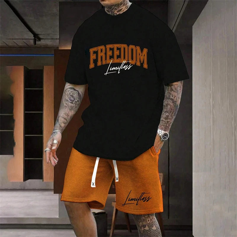 20024 Outdoor Sports Style Men's Suit Basketball Suit Summer Seaside Holiday Leisure Wear Men's Home Loose Comfortable Pyjamas