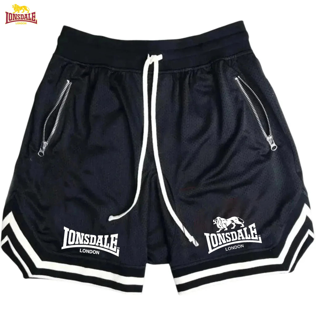 LONSDALE 2026 Novos Shorts de Basquete Esportivos Masculinos de Verão Casuais Soltos Respiráveis em Tela Moda Hip Hop