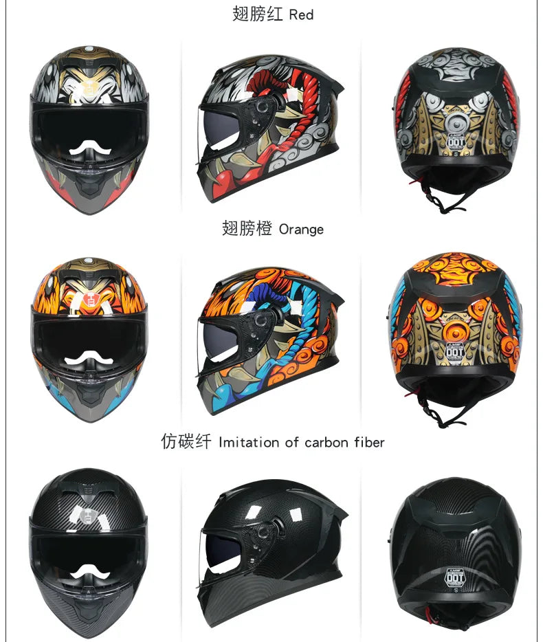 Motorcycle full Face Helmets for Men and Women Moto Racing helmet Adult safety helmet DOT certification
