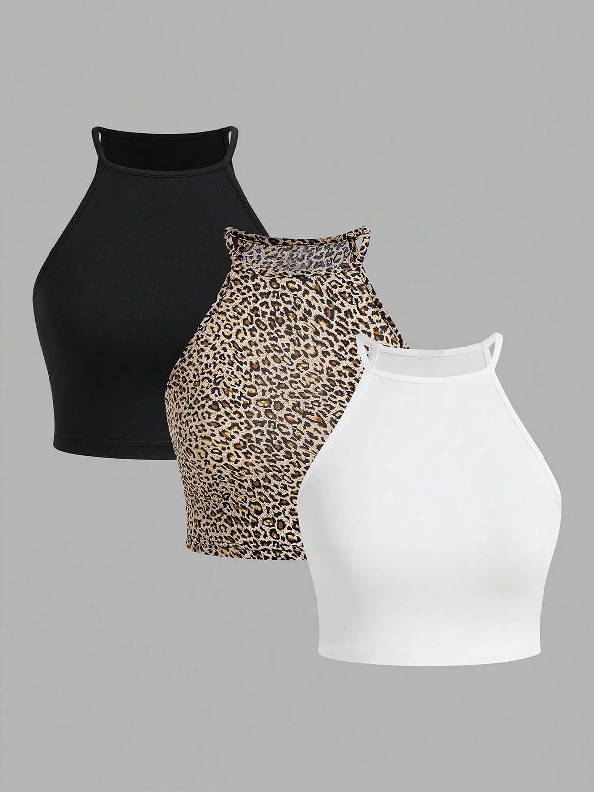 3 pieces summer Women Tank Tops Thread Solid Casual Fashion Crop Top   Stripe Sleeveless Outer Wear Basic Camisole
