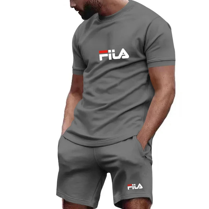2026 Summer Men's Casual Loose Comfortable Mesh Breathable Quick-Dry Short-Sleeved Sports T-Shirt Shorts Set