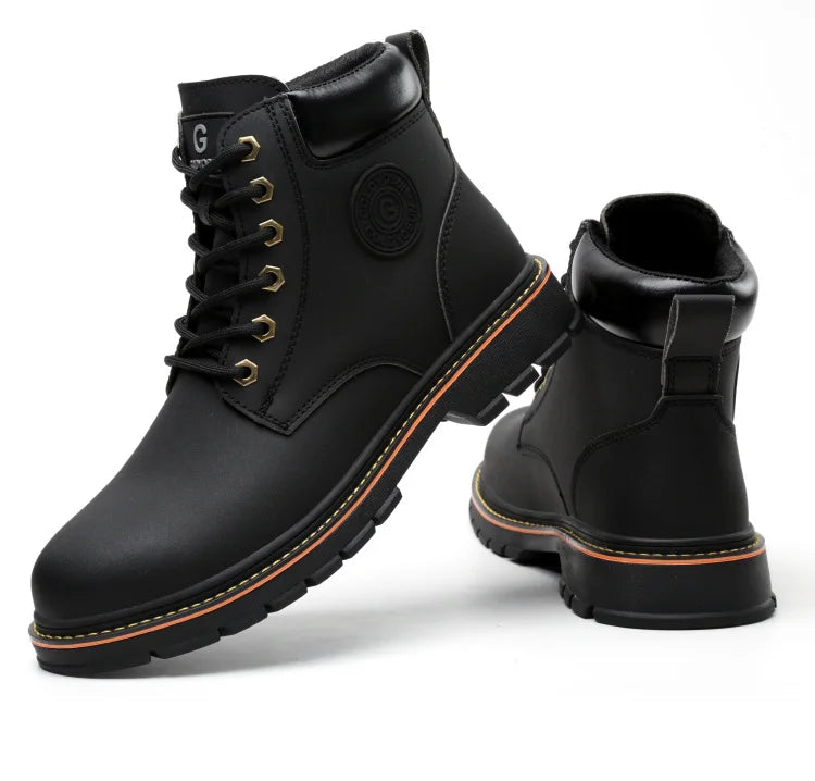 high-top Work Boots For Men Anti-smash Anti-puncture Work Shoes with Steel Toe leather safety shoes men for work waterproof shoe