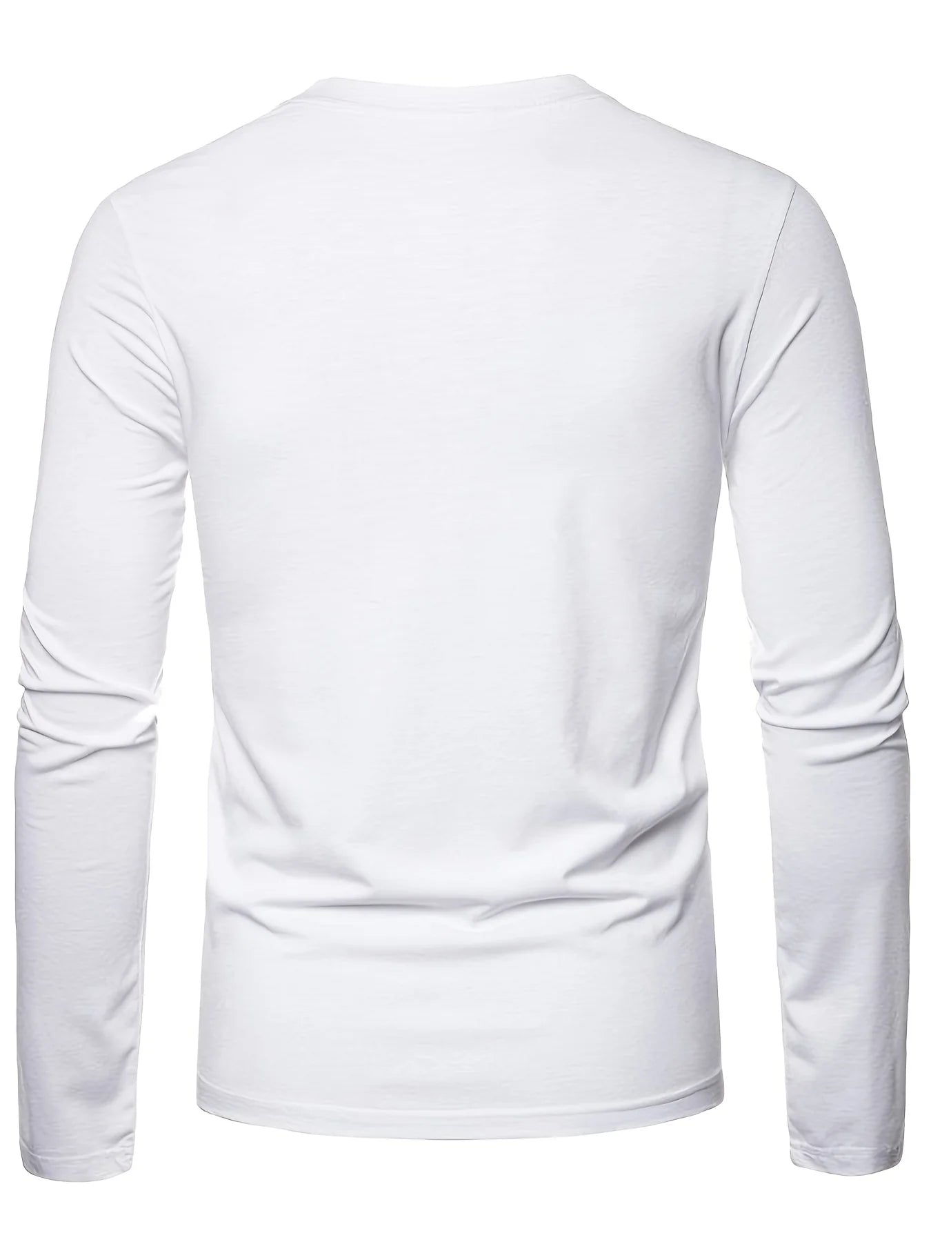 Simple Smiley Face Printed Men's Fashion Long-sleeve Round Neck T-shirt Autumn and Spring Season Mens Home Leisure Plus Size Top