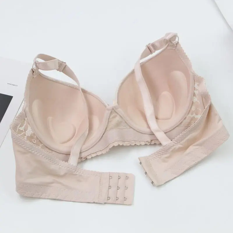 DaiNaFang Push Up Bras For Women Pink Blue Black Gray Beige White Burgundy Underwear Lace Minimize Seamless Lingerie