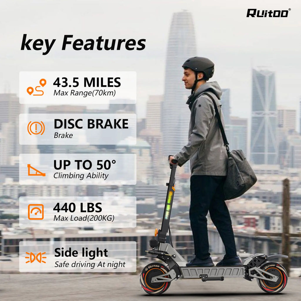 Ruitoo Manufacturer M6 MAX Dual Motor Electric Scooter Power Dualtron Foldable Powerful Adult Off Road Fast 60v Scooter Electric