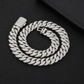 22mm Wide Cuban Chain Brass Full Paved CZ Zircon Necklace Hip Hop Iced Out Bling Rapper Jewelry Gold Silver Two Tone Neck Chain