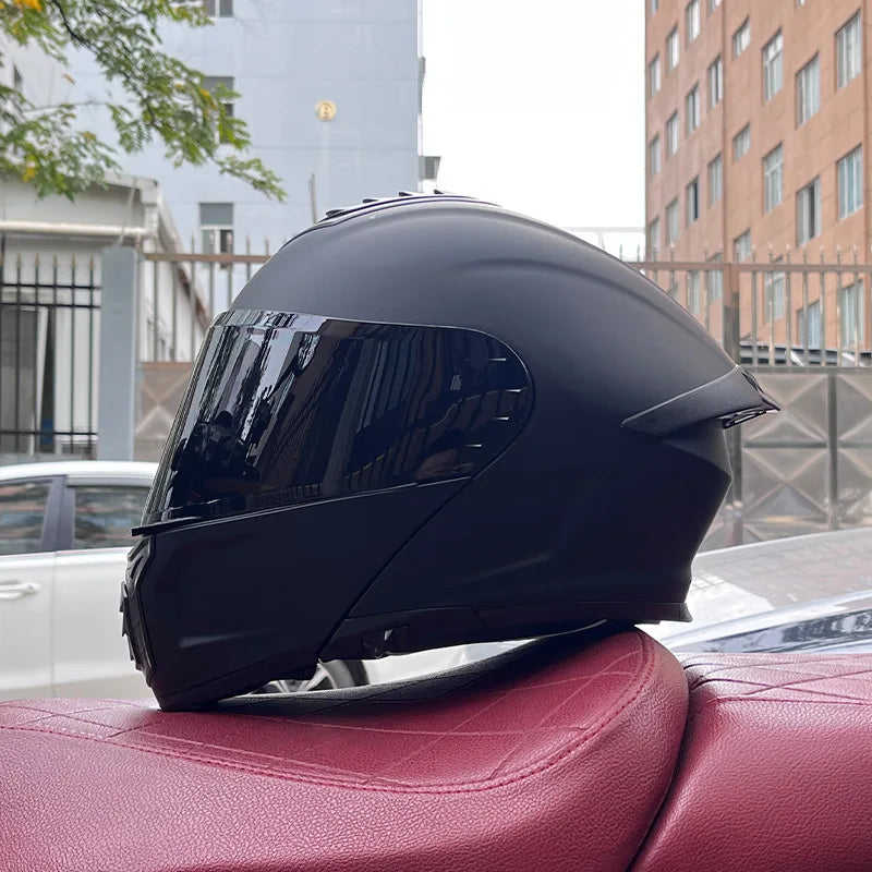 Orz-958 Motorcycle Helmet, Men's and Women's Open Face Helmet, Summer Dual Mirror Large Tail, Semi Fully Covered All Season