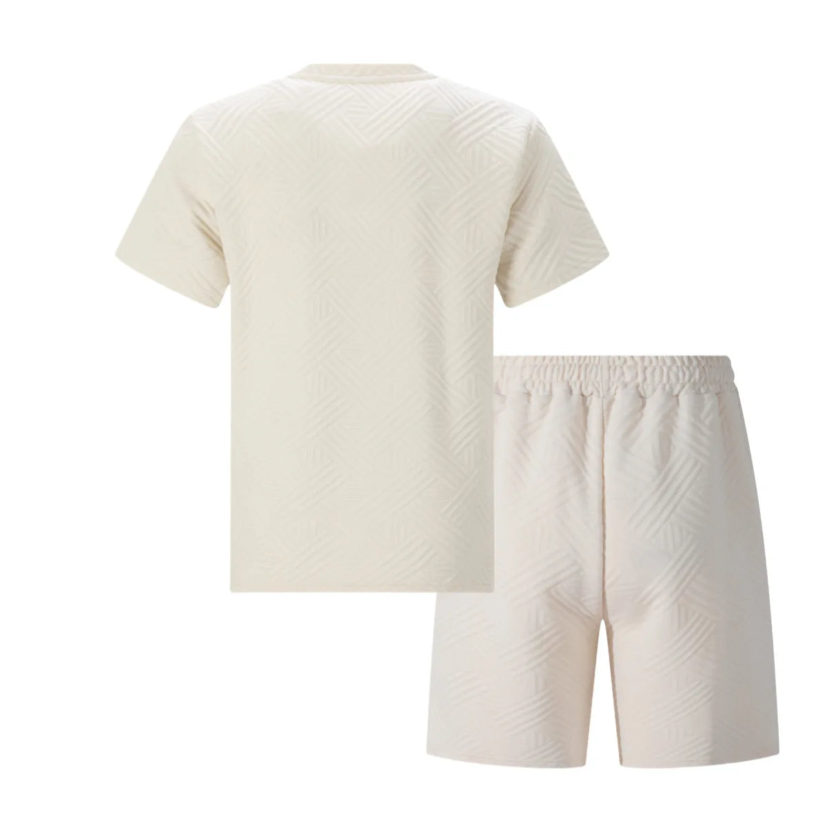 New men's summer jacquard short-sleeved shirt and short pants casual breathable T-shirt and short pants sports outfit streetwear