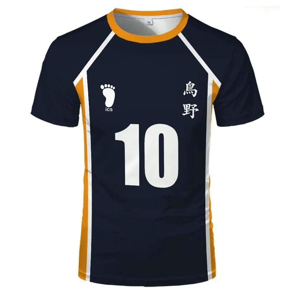 Anime Haikyuu Role Play Jersey Karasuno High School Volleyball Club Hinata Shoyo Kageyama Sportswear Jersey Unisex Crew Neck Top