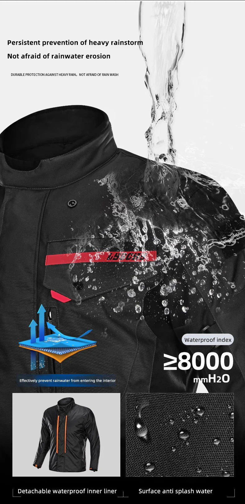 LYSCHY Motocross Jacket Pants Winter Warm Waterproof Motorcycle Riding Jacket Men Women Outdoor Off-Road Motorbike Rally Jacket