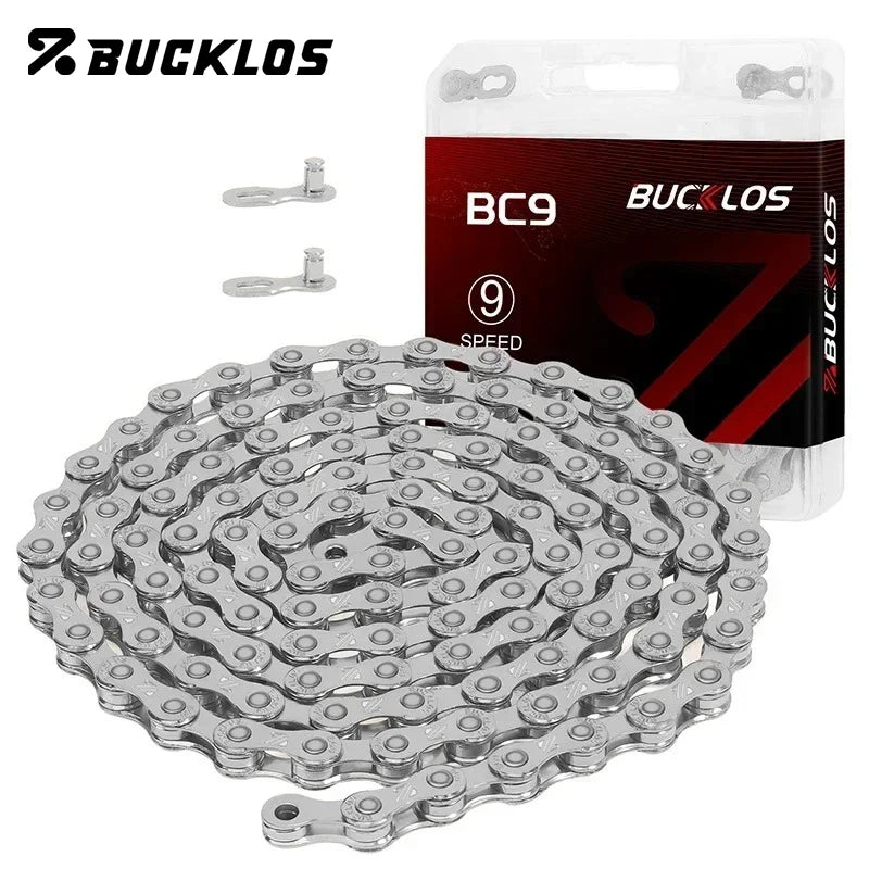 BUCKLOS MTB Road Bike Chain 8/9/10/11/12 Speed Bicycle Chains Universal EL/SL Road Bike Chain Gold/Silver Chains Bicycle Part