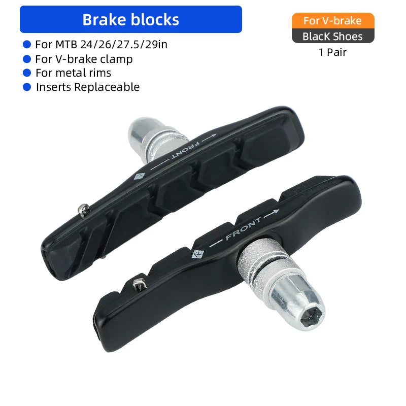 72mm Caliper Brake Pad for MTB Bike Metal Rim Low Wear Bicycle Stopping Blocks for V Shape Clamp Cycle Brake Inserts Replacement