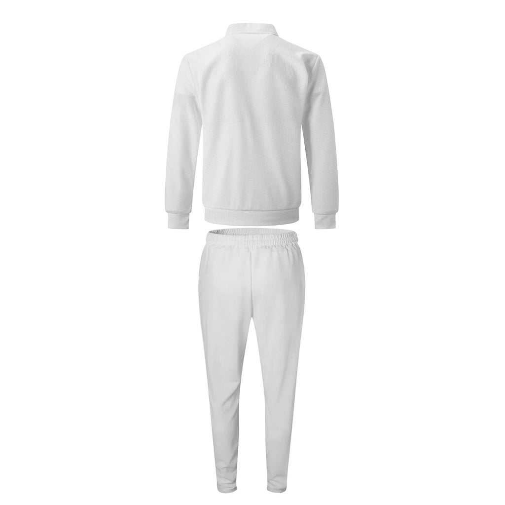 The new 2025 spring and autumn sports men's youth popular solid color jacket jacket trousers two leisure sports suit