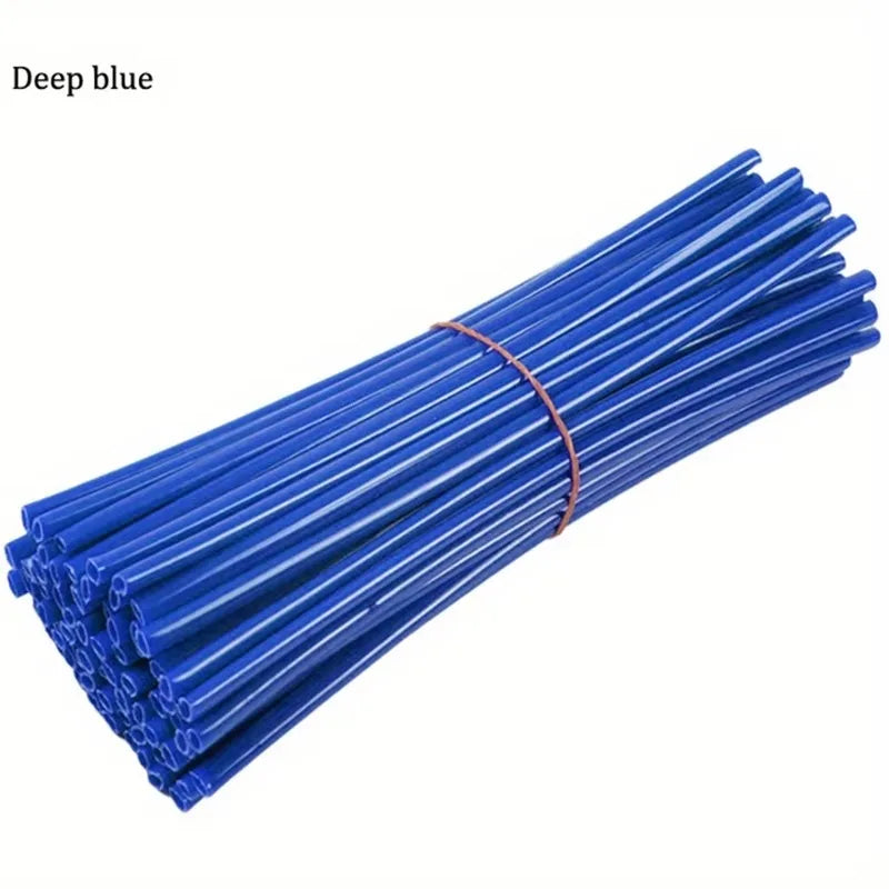 72Pcs Bicycle Off-road Motorcycle Steel Wheel Hub Universal Color Spoke Sleeve Mountain Bike Casing Spoke Retrofit Decoration
