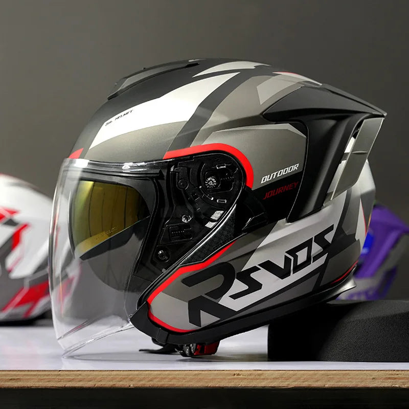 Lightweight Ventilated 3/4 Open Face Helmet DOT ECE Approves Motorbike Scooter Scooter Half Helmet Open Face Casco Moto