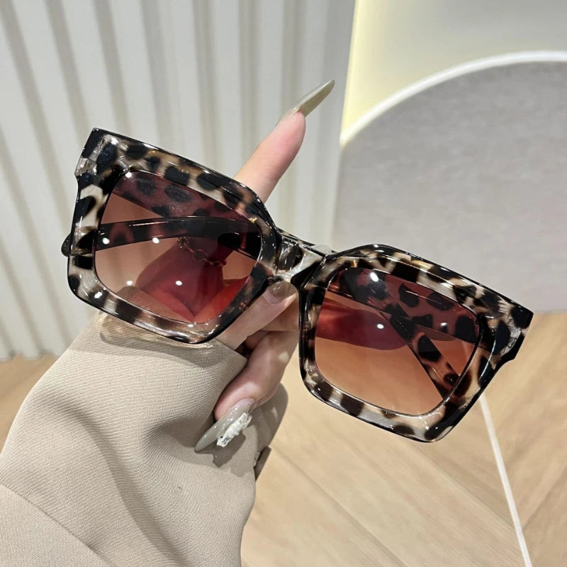 New Square Large Frame Eyeglasses Fashion Street Decorative Glasses Computer Spectacles For Women Men