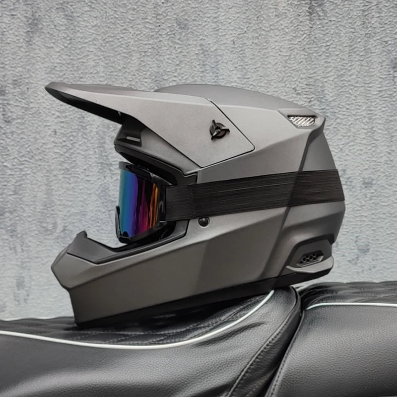 ORZ professional off-road motorcycle helmet, youth off-road full helmet, DOT approved gift of goggles, capacitors de moto