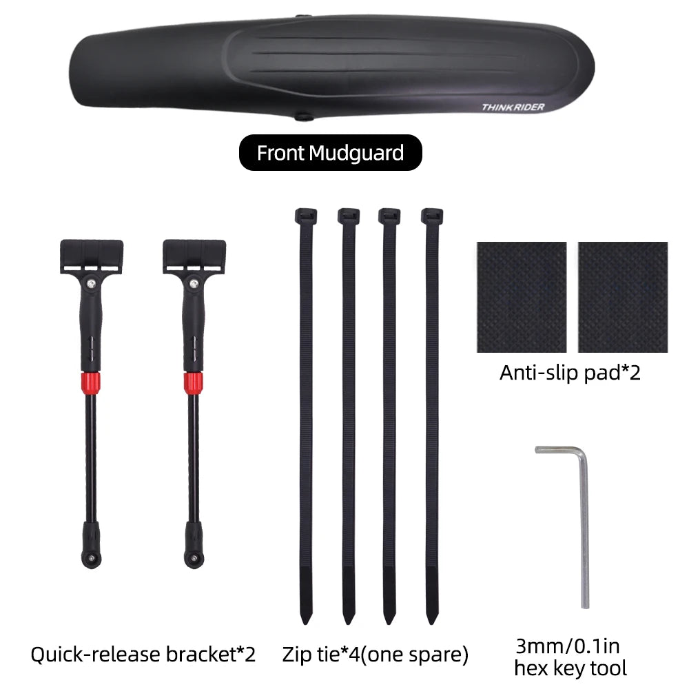 ThinkRider 26-29 Inch Mountain Bike Mudguard Widen Quick Release Durable lnnovative Installation Fender Bicycle Accessaries
