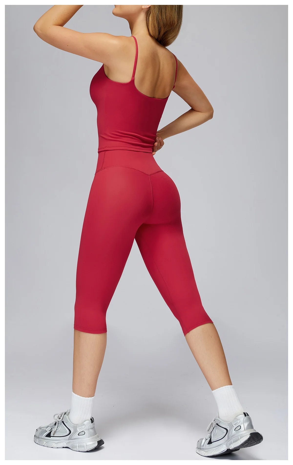 Yoga Set 2 Pieces Sports Outfits Female Clothing Fitness Vest Sportswear Women Tracksuit High Waist Leggings Sport Bra Yoga Suit