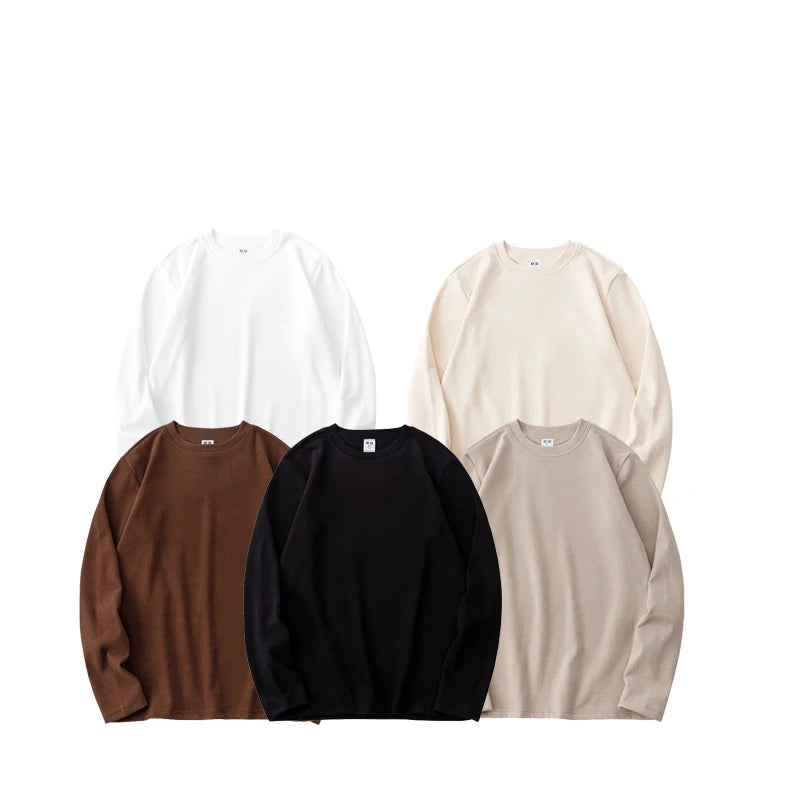Autumn Winter Thick Fleece T-Shirt Men Half High-Collar T Shirt Long Sleeve Casual Tops Thermal Shirts Undershirt Man Clothing