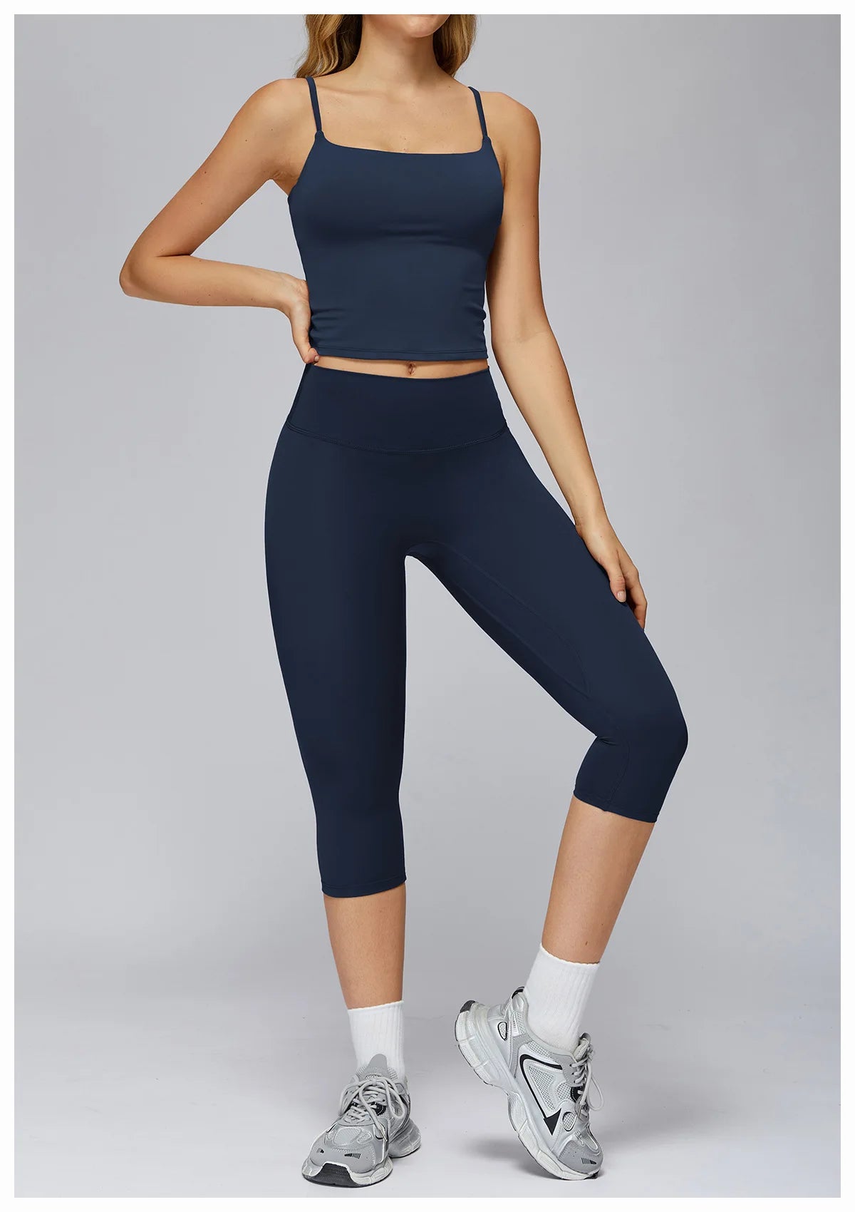 Yoga Set 2 Pieces Sports Outfits Female Clothing Fitness Vest Sportswear Women Tracksuit High Waist Leggings Sport Bra Yoga Suit