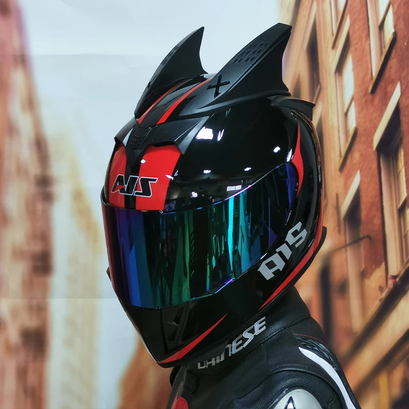 AIS helmet men and women electric motorcycle hard hat full helmet four-season summer knight head