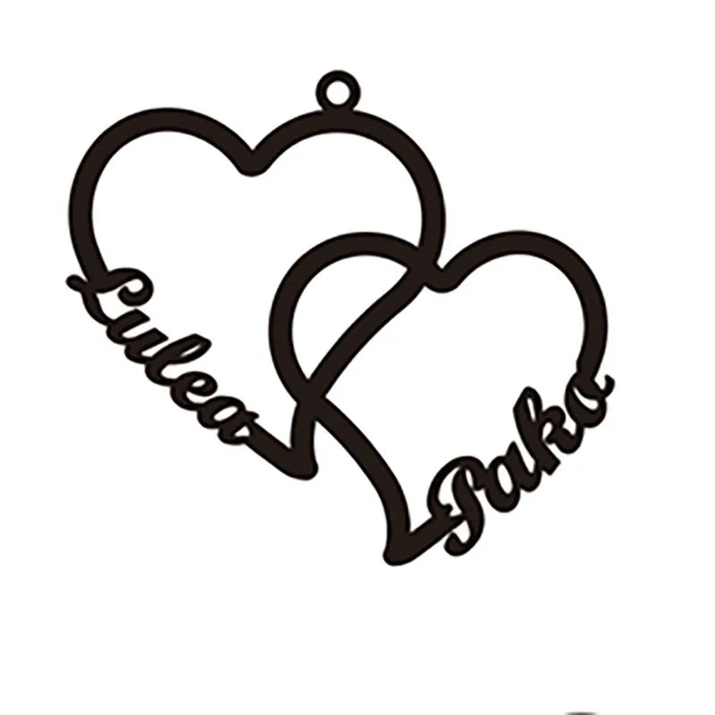 Personalized Heart Name Necklace Customized 2-5 Heart Name Pendant Family Necklace Stainless Steel Jewelry Mother's Day Gift