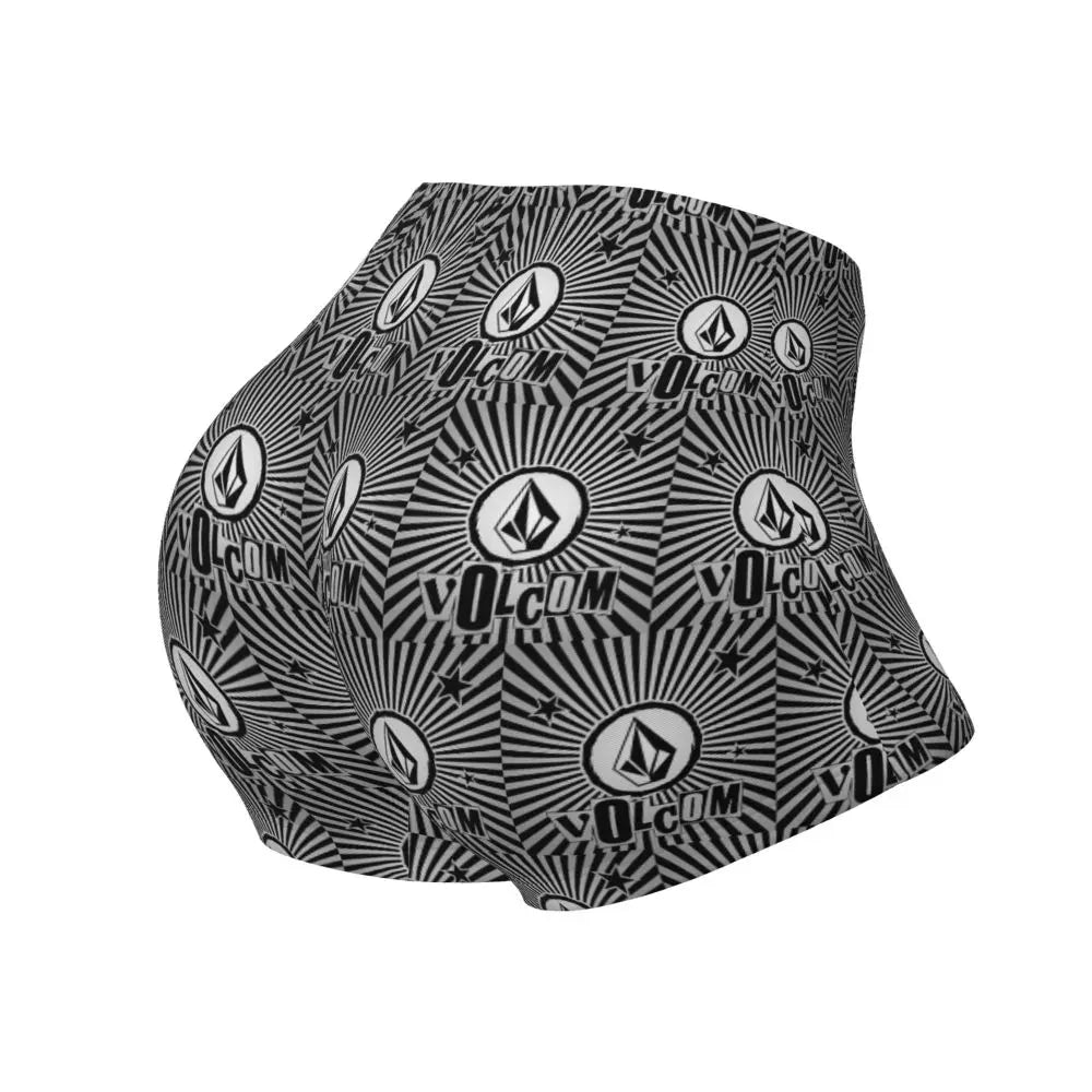 Custom V-Volcom Logo Women Gym Workout Running Shorts Athletic Volleyball Biker Yoga Shorts