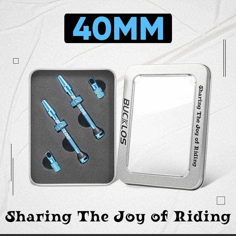 BUCKLOS 40/44/55/60/65/80/100mm Tubeless Valves Bike Aluminum Alloy Presta Nipples Removable Core Air Valve for Road MTB Bicycle