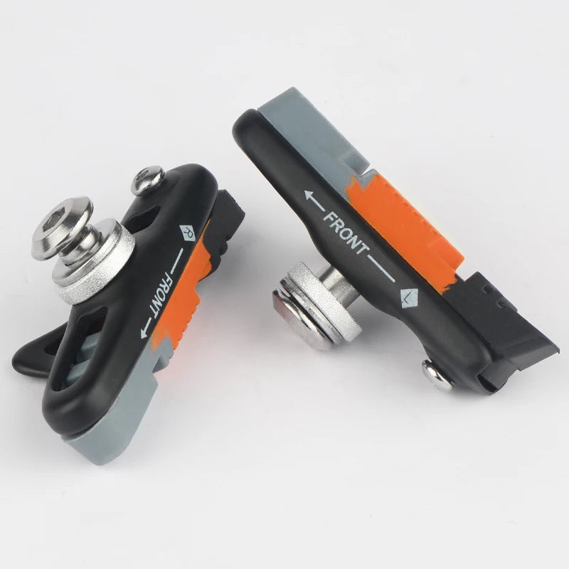 Bicycle Pads W/ 55mm Rubber Brake Inserts for Road Bmx C/V-Brake Alloy Steel Rim Caliper All Weather Use Low Wear Braking Blocks