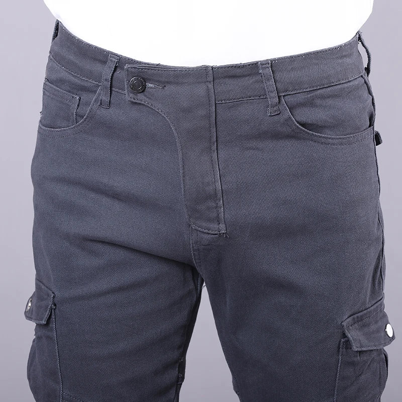 New Motorcycle Riding Pants Outdoor Men Women Leisure Elastic Moto Jeans Motorbike Trousers With Knee Hip Pads Protective Gear