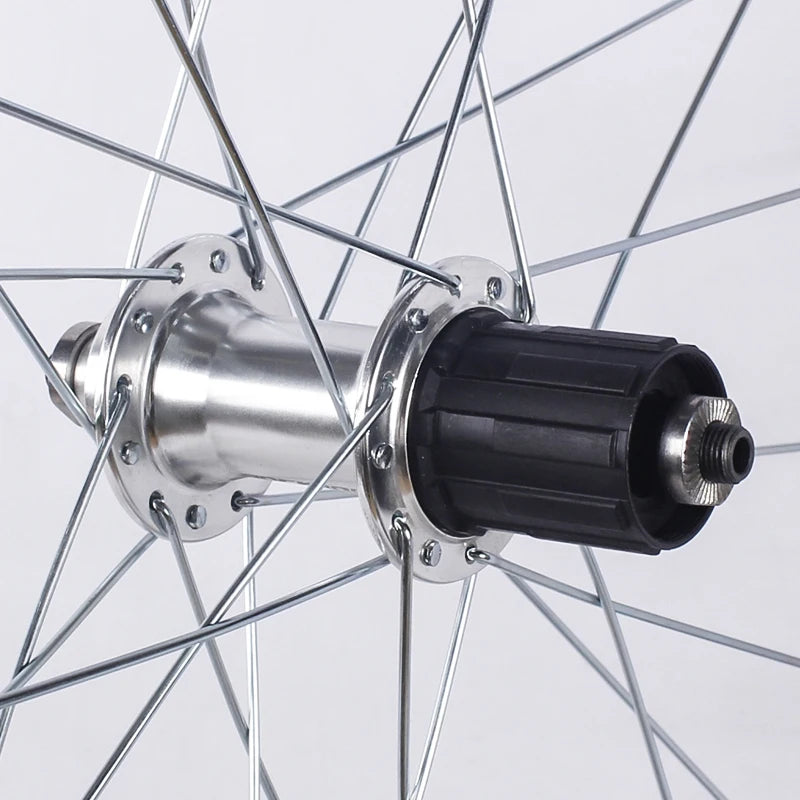 Road Bicycles Wheel Set 700C V Brake Bearing Card QR Hubs 100X130mm 24H Double Layer Aluminum Alloy 30mm Rim 7/10S Bike Wheels