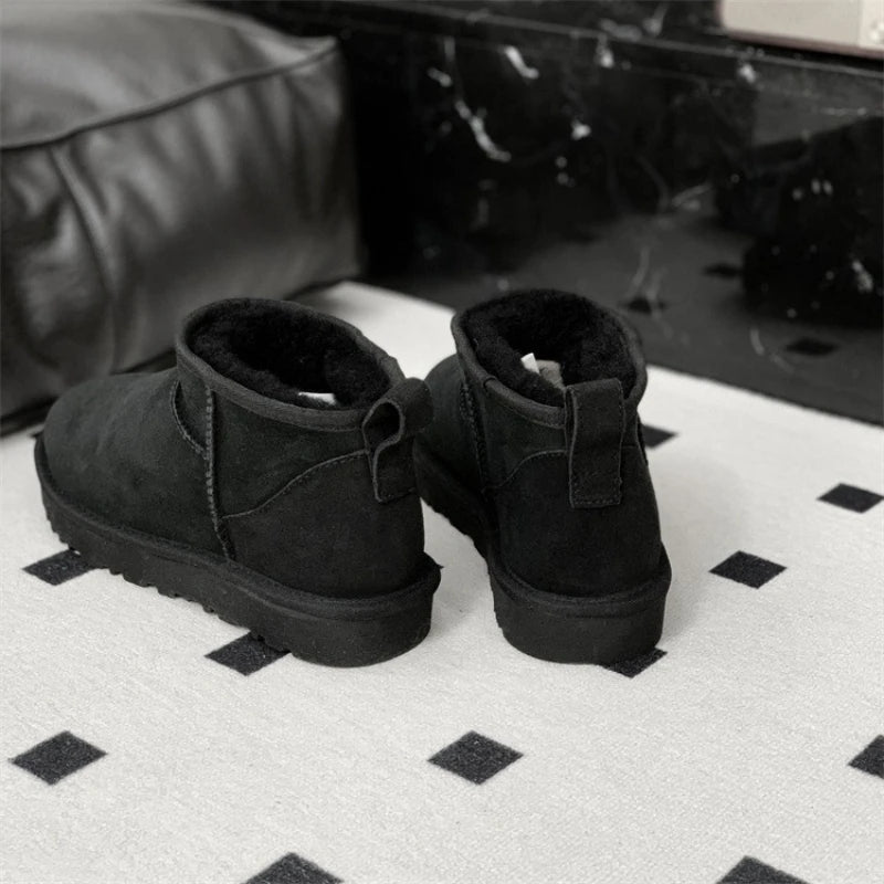 2026 New Design Winter Boots Women Super Mini Real Sheepskin Wool Comfort Warm Natural Fur Shoe Man Classic Snow Boot Size 35-44